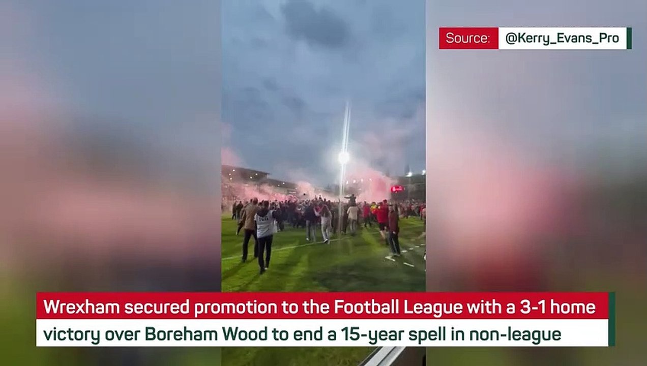 Wrexham fans can't contain excitement after promotion to Football League