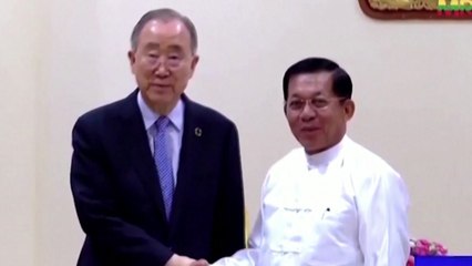 반기문 전 총장, 미얀마 군정 수장과 회담..."폭력 즉각 중단 촉구" / YTN