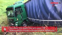 Kayganlaşan yolda kontrolden çıkan ITR tarlaya uçtu: 1 yaralı