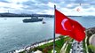 Dünyanın ilk SİHA gemisi TCG Anadolu demir aldı, o anlar havadan görüntülendi