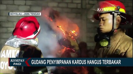 Dramatis! Kebakaran Gudang Kerdus Hanguskan 2 Motor di Boyolali
