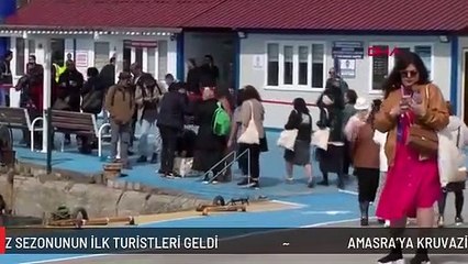 AMASRA'YA KRUVAZİYERLE YAZ SEZONUNUN İLK TURİSTLERİ GELDİ
