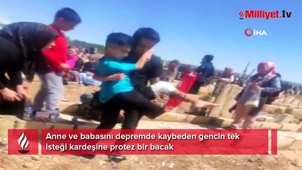 11 yaşlarındaki depremzede çocuğun tek hayali 'Silikon Bacak'