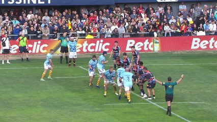 TOP 14 - Essai de Sacha LOTRIAN (USAP) - USA Perpignan - Racing 92 - Saison 2022-2023
