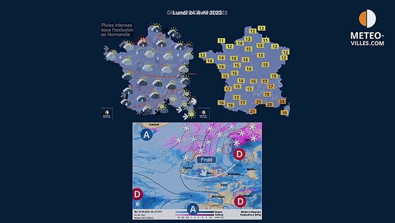 prévisions meteo-villes du dimanche 23 avril 2023
