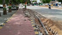 जी-20 के लिए खजुराहो में बनाई गई सड़कों को खोद कर डाली जाने लगी पाइप लाइन