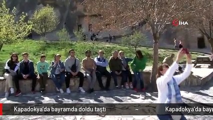 Kapadokya'da bayramda doldu taştı