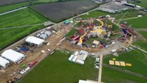 Drone footage shows Land of Oz set being built for the movie adaptation of hit musical Wicked