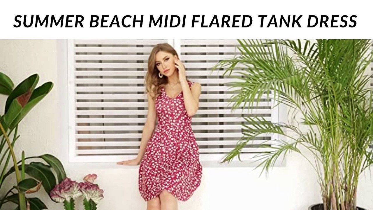 Summer Beach Midi Flared Tank Dress