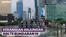 H+1 Lebaran, Anjungan Halte Bundaran HI Diserbu Pengunjung untuk Berswafoto