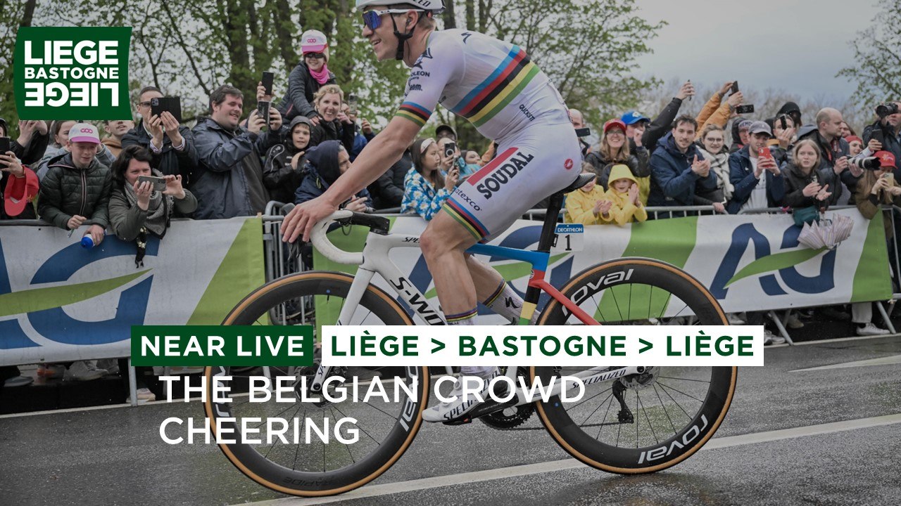 The belgian crowd cheering - #LiegeBastogneLiege 2023