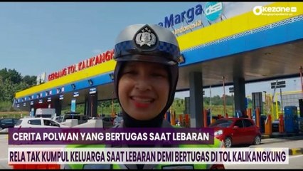 Download Video: Polwan ini Rela Tak Kumpul Keluarga saat Lebaran Demi Bertugas di Tol Kalikangkung