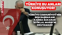 Eski 'Başbakan' Binali Yıldırım İstiklal Marşı'nı Kağıda Bakarak Doğru Okuyamadı!