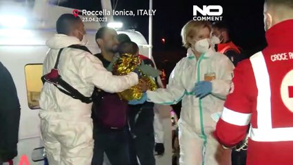 Watch: more than a hundred people rescued from small boats off Italy