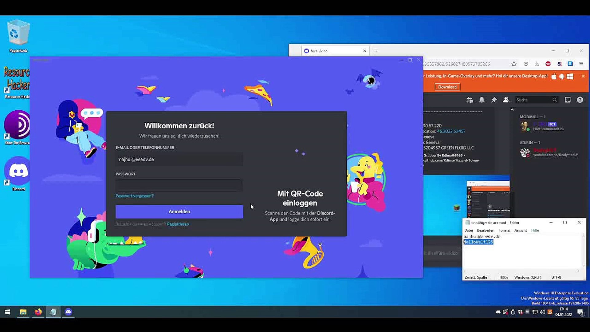 ⁣Desktop-Phishing bei Discord