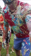 Colorful Whipped Cream Battle Makes a Unique Family Tradition