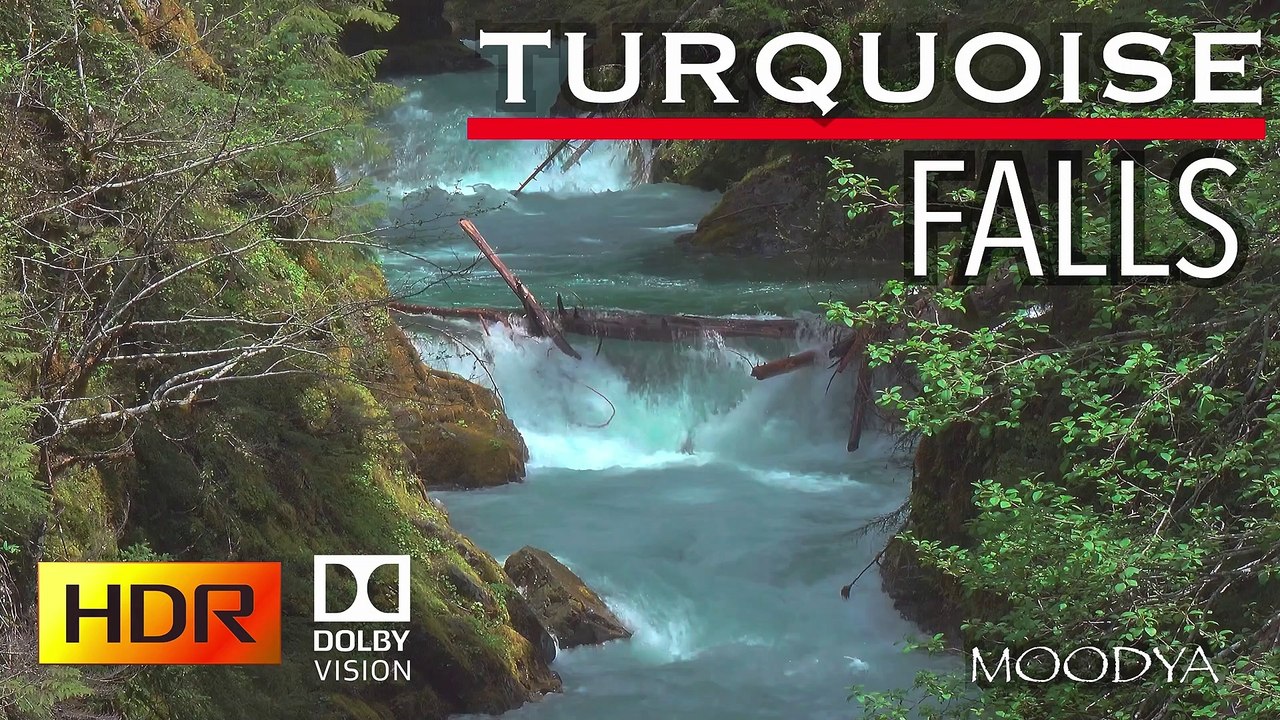 Dolby Vision 4K HDR TV Version - Turquoise Falls Nature Scene - Daily Nature Ambience