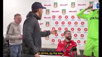 Ryan Reynolds storms press conference to demand goalkeeper's jersey following Wrexham promotion