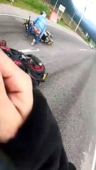 Reckless Driver Crosses the Middle of the Road Causing Crash