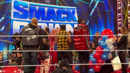 Rey Mysterio hugs Kurt Angle after Smackdown 12/9/22