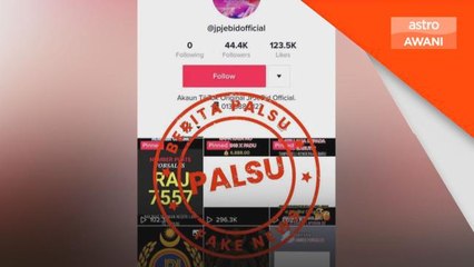 Akaun TikTok JPJeBID adalah palsu - JPJ