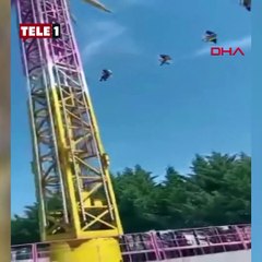 Lunaparkta faciadan dönüldü! Dev salıncak ağaç dallarına takıldı
