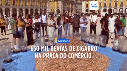 650 mil beatas de cigarros na Praça do Comércio, em Lisboa