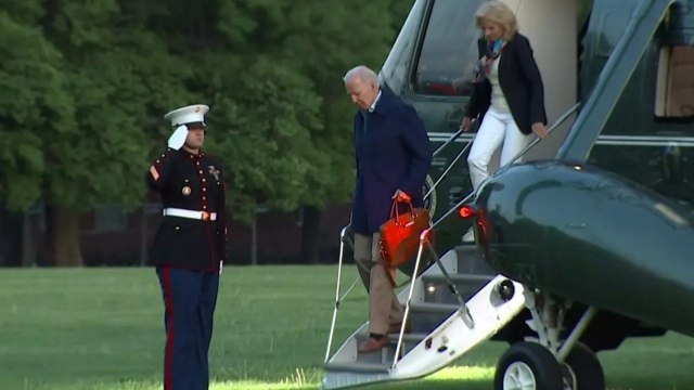 U S President Joe Biden and First Lady Dr Jill Biden returned to Washington Sunday