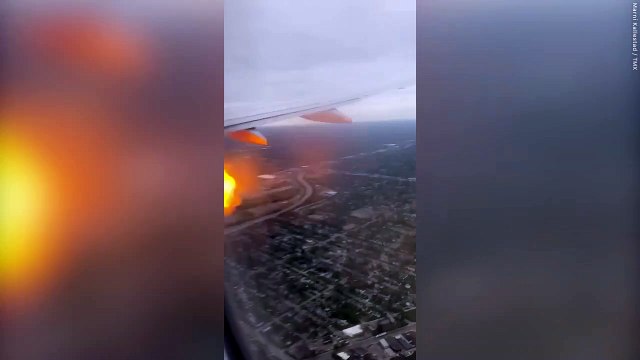 American Airlines flight returns to Ohio airport after engine catches fire due to possible bird strike