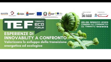 Sostenibilità, il 25 e 26 maggio il Taranto Eco Forum