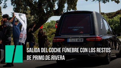 Salida del coche fúnebre con los restos de Primo de Rivera
