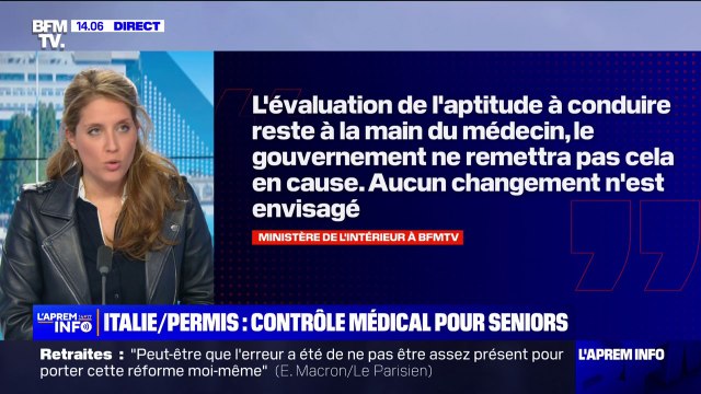 L'évaluation de l'aptitude à conduire, notamment pour les séniors, n'est pas envisagé en France selon le ministère de l'Intérieur