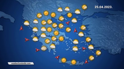 Η πρόγνωση του καιρού για την Τρίτη 25-04-2023