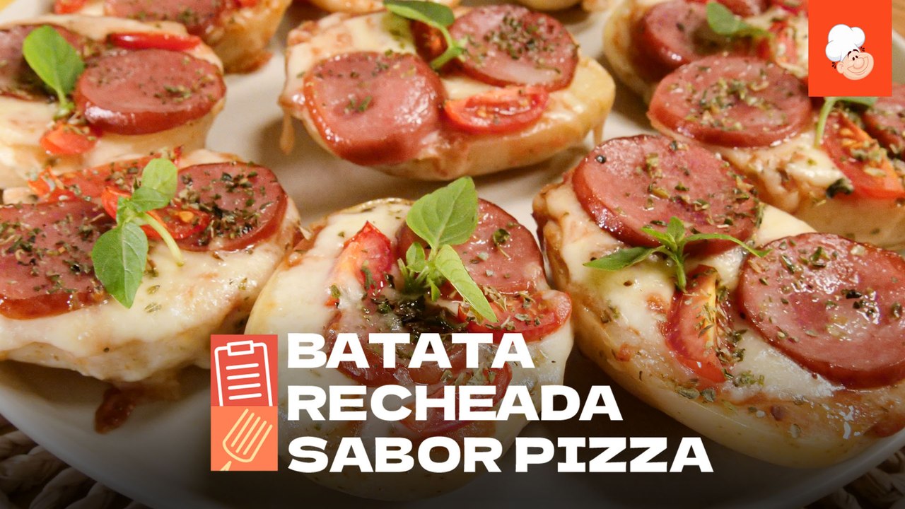 Batata recheada sabor pizza