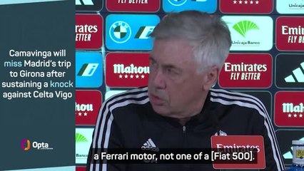 Real Madrid boss Ancelotti claims Camavinga is a 'Ferrari, not a Fiat'