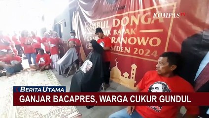 Bersyukur Ganjar Jadi Bakal Capres PDIP, Warga di Sukoharjo Gunduli Rambut