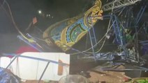 Moment concert stage collapses during powerful storm in Thailand