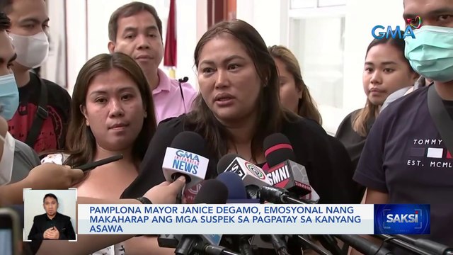 Pamplona Mayor Janice Degamo, emosyonal nang makaharap ang mga suspek sa pagpatay sa kanyang asawa | Saksi