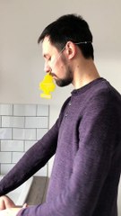 Dad Wears Car Freshener While Changing Baby