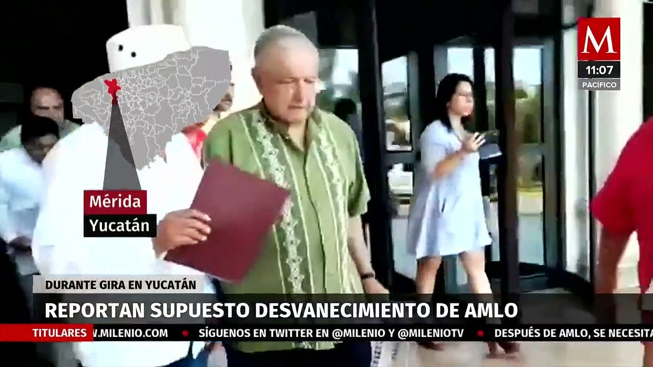 Reportan supuesto desvanecimiento de AMLO durante gira en Yucatán