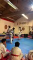 Kha, Taekwondo yellow belt test, board breaking, 1st attempt. March, 2023.
