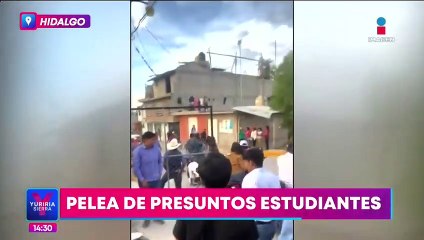 Captan pelea entre presuntos estudiantes de la Universidad de Hidalgo