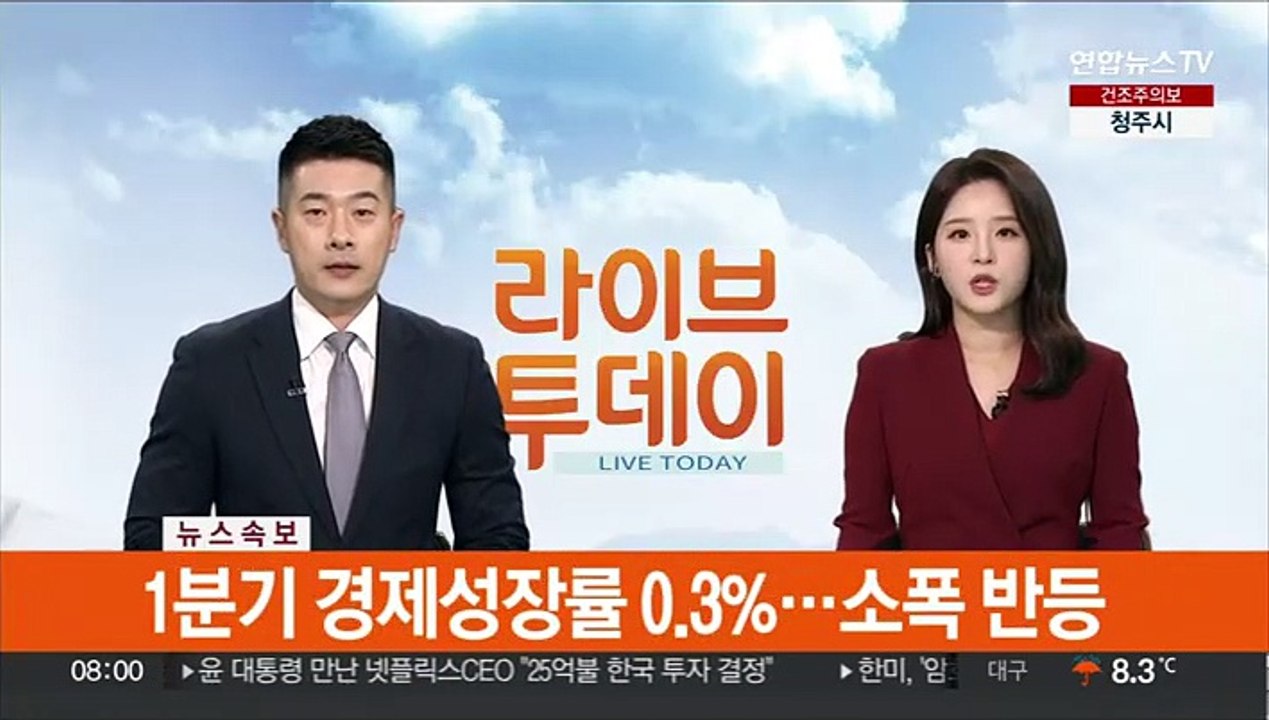 [속보] 1분기 경제성장률 0.3%…소폭 반등