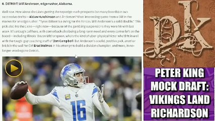 Anthony Richard falls To The Vikings At 23 In Peter King`s Mock Draft || Viking 2023 ||