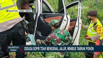 Diduga Sopir TIdak Mengenal Jalur, Sebuah Minibus Tabrak Pohon di Magetan, 1 Orang Tewas