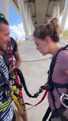 Couple Displays Strong Emotions Before Large Bungee Jump