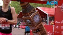 Runner dressed as Big Ben gets stuck at finish line of London Marathon