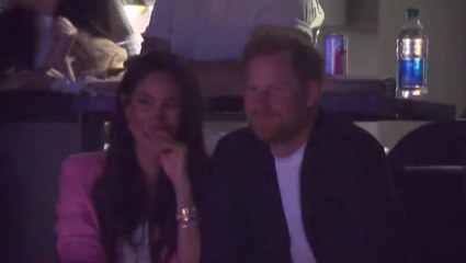 Harry and Meghan Seen Sharing a Laugh at LA Lakers Game