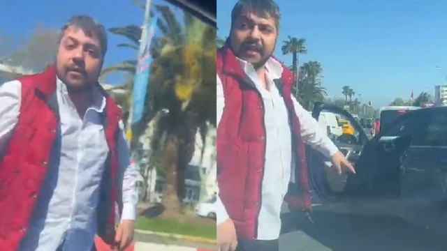 Yol verme kavgasında önüne kesti, aynasını ve camını kırdı