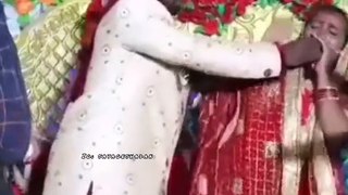 A fight between groom and bridle during wedding